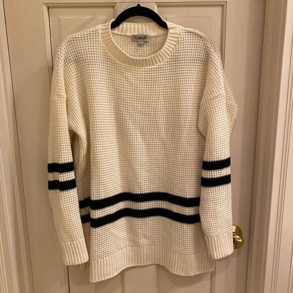 Truehitt cream striped sweater - Picture 1 of 4